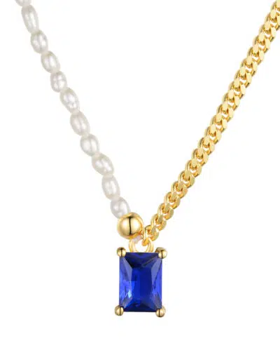 Eleos Cuba Chain Necklace-Sapphire 繽紛女神珍珠古巴項鍊–馬賽藍【稀有商品微量搶購】